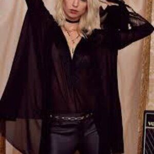 Courtney Love Sheer Black Blouse